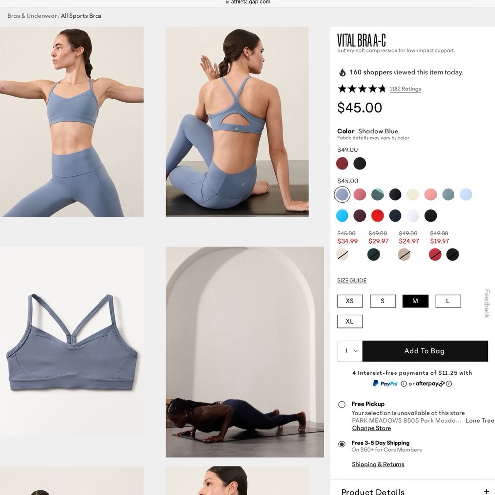 Athleta Vital Bra A-C